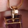 10 ct gold Natural  ametist and Natural  diamonds pendant & 9ct gold necklace Image 7