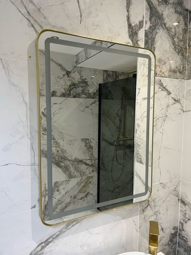 EX Display Hopkins 600x800 Brushed Brass LED bathroom mirror