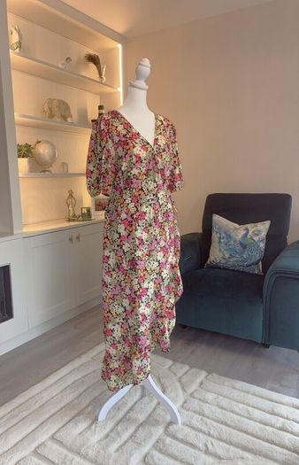 Ladies Multi Coloured Faux Wrap Dress from F&F