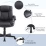 Mid Back Executive Office Chair - Faux Leather - Swivel Design - Black Image 6