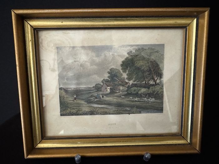 Antique 1840 Hand-Coloured Engraving - 'Brow on the Solway' (Robert Burns Interest)