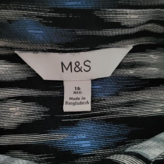 M&S black & blue blouse, Size 16