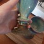 Wonderful Pair of Studio Art Pottery Goblets by Martin Branch Lyre Pottery, Cloncorban, Rossmore, Clonakilty, West Cork in a Fabulous Colourful Variegated Glaze. Pair One Image 4