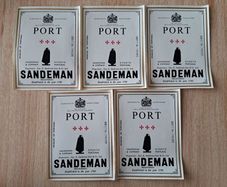 Lot of 5  Vintage Sandeman Port labels