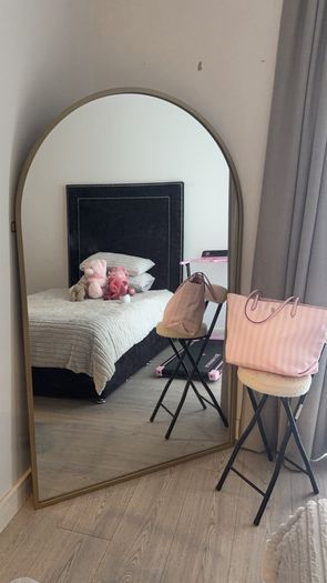 Wide Metal Arch Mirror - Gold