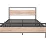 4ft6 Double Bed Frames with Wood Headboard Image 2