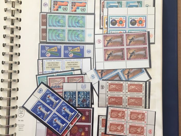 1951-1980s United Nations Stamp Collection Mint Never Hinged (MNH) in Lindner Pages housed in album (60 images showing contents)