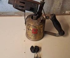 Blow torch , Antique,   Brass