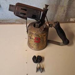 Blow torch , Antique,   Brass