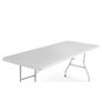 6ft Folding Table with White Rattan Patterned Top,180x70x74cm  Sturdy Metal Frame, Waterproof, Portable & Easy Assembly Ideal for Parties, BBQs, Camping (White Rattan) Image 3