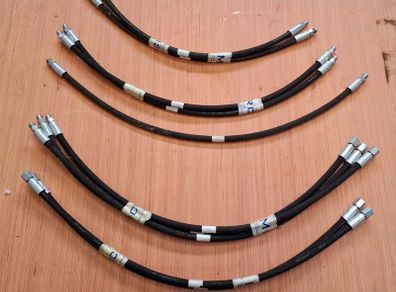 JIC Hydraulic Hoses 1/2 "  set of 10 , lenght from 950 to 650 mm,