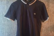 Fred Perry Bomber Collar Polo Shirt Large Navy Blue