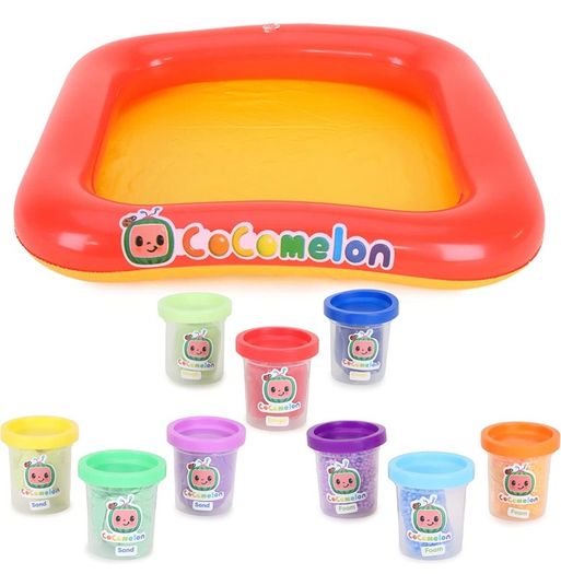 Sensory Play Set - Inflatable Play Tray, Squeezy Sand, Foam & Dough - Creative Toys
