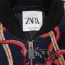 Zara Multicolor Red Navy Dark Gothic Alchemy Tarot Graphic Full Zip Bomber Jacket Size L Image 2