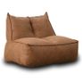Faux tan leather bean bag chair Image 2