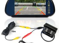 main image for ad 7'' Rear View Mirror Monitor+18IR LEDs Backup Camera Kit 10m for Trailer Caravan