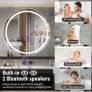 Bluetooth LED Bathroom Wall Mirror with LED Lights - 800mm Round Anti-Fog Vanity Mirror Image 6