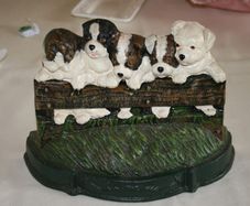 Cast iron Puppies doorstop