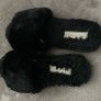 Black Fluffy Slippers Image 4