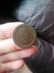 1813 Isle Of Man Half Penny Coin