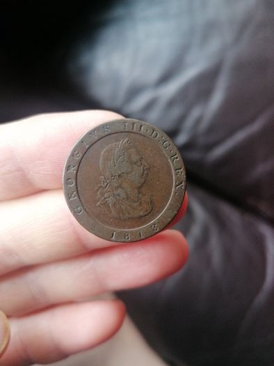 1813 Isle Of Man Half Penny Coin