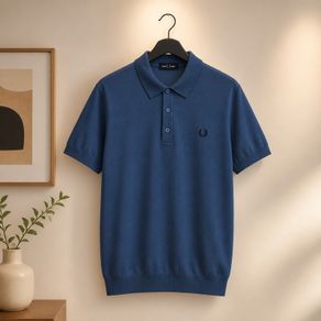 Fred Perry Knit Polo Shirt Wool Size 2XL