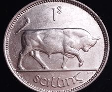 #867 - Ireland - 1940 - Shilling - Scratches - Silver - KM.14