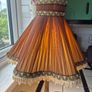 Lamp 1920s Vintage pleated silk shade solid oak base Table lamp Image 7