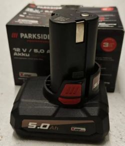 Parkside Performance 5AH 12V Battery. Indoor Outdoor Maintenance DIY Projects Garage Garden Mechanic 12V 20V 40V Xteam Cordless Brushless Power Tools Lidl