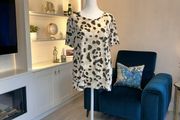 Ladies Beige &amp; Brown Tee Shirt from Marks &amp; Spencer Size UK 14 / EU 42