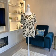 Ladies Beige & Brown Tee Shirt from Marks & Spencer Size UK 14 / EU 42