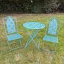 Teal metal garden set (new) Image 3