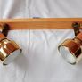 Two Vintage Wall or Ceiling Mounted Double Light Fittings with Poseable Lamps Image 6
