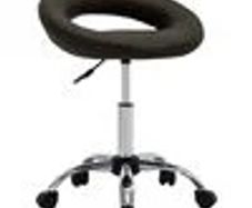 Rolling Work Chair Brown Faux Leather