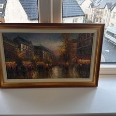 Parisian style oil painting on canvas framed