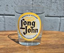 vintage Long John blended scotch whiskey shot glass