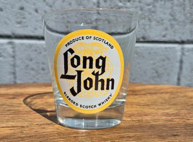 vintage Long John blended scotch whiskey shot glass