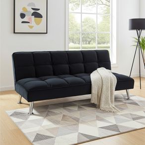 Black Velvet 3Seater Sofa Bed - Free Delivery