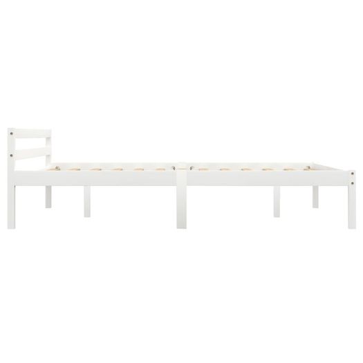 Bed Frame White Solid Pine Wood 120x200 cm