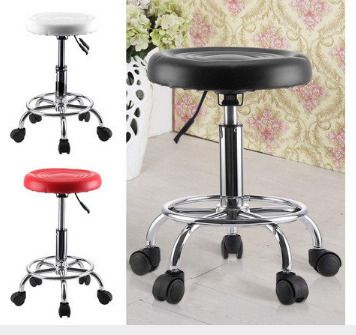 Adjustable Hydraulic Salon Beauty Spa Massage Stool PU Leather Black
