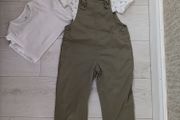 Girls dungaree &amp;  2 X T shirt age 4/5