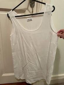 Vintage Bianca white scoop longline sleeveless top