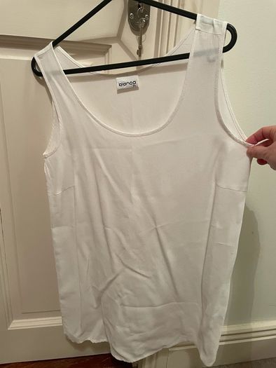 Vintage Bianca white scoop longline sleeveless top