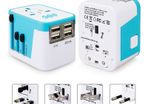New GEO Smart Travel Adapter with 4 USB Charging Ports, All-In-One Universal Plug / Safe Wall Charger with USB Surge Protection - 1 YEAR GUARANTEE