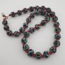 Antique Venetian Style Zigzag Pattern & Venetian WhiteHeart Glass Beads Necklace Image 7