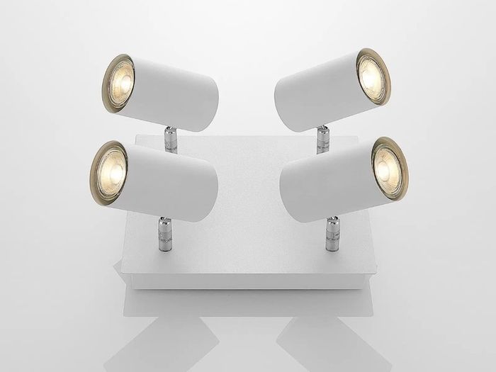 White GU10 Ceiling Light Four Bulb