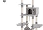 Cat Tree, Cat Condo with Hammock, Perch, Cat Tower, Light Grey