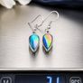 925 Sterling Silver & Dichroic Glass Earrings Image 9