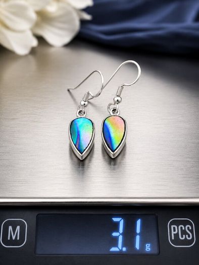 925 Sterling Silver & Dichroic Glass Earrings