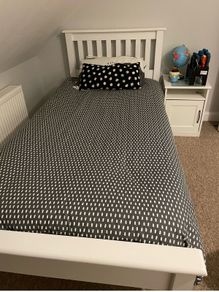 White Single Bed Frame & Mattress